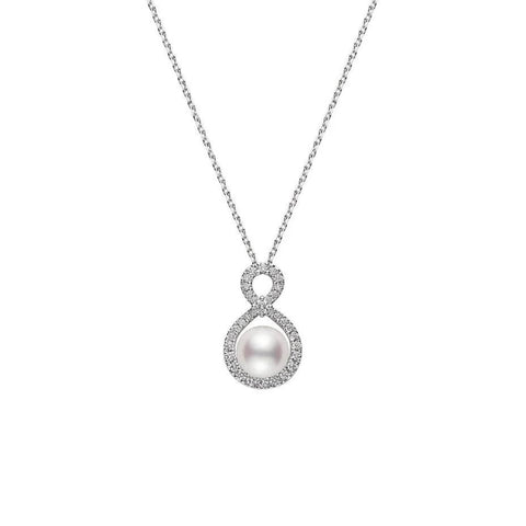 Mikimoto Ruyi Collection Akoya Cultured Pearl and Diamond Pendant-Mikimoto Ruyi Collection Akoya Cultured Pearl and Diamond Pendant - MPH10023ADXW