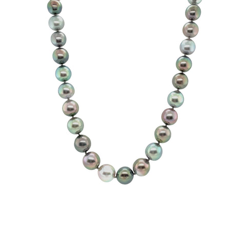Multi-color Black South Sea Pearl Necklace-Multi-color Black South Sea Pearl Necklace - PNRBF00182