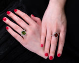 Peridot Diamond Ring-Peridot Diamond Ring -