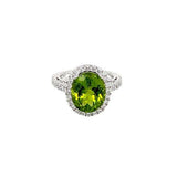 Peridot Diamond Ring-Peridot Diamond Ring -