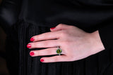 Peridot Diamond Ring-Peridot Diamond Ring -