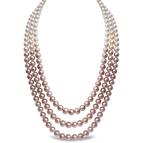 Pink and White Freshwater Pearl Necklace-Pink and White Freshwater Pearl Necklace -