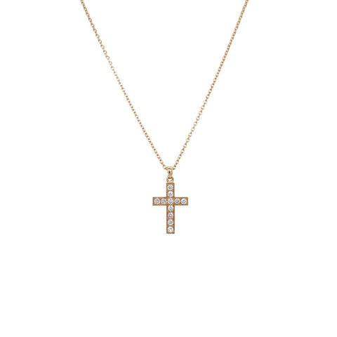 Pink Diamond Cross Necklace-Pink Diamond Cross Necklace - DNUJD00547
