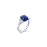 Platinum Sapphire Diamond Ring-Platinum Sapphire Diamond Ring - 7294-004
