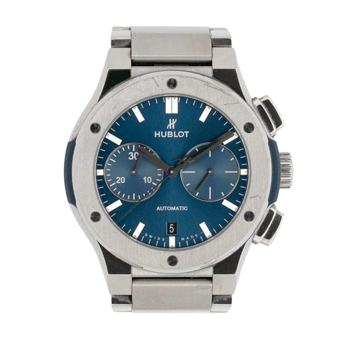 Pre-Owned Hublot Classic Fusion Blue Chronograph Titanium-Pre-Owned Hublot Classic Fusion Blue Chronograph Titanium - 520.NX.7170.NX