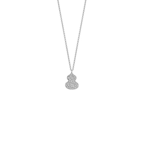 Qeelin Petite Wulu Necklace-Qeelin Petite Wulu Necklace - WU-NL0018A-WGD - 18 karat white gold petite wulu necklace