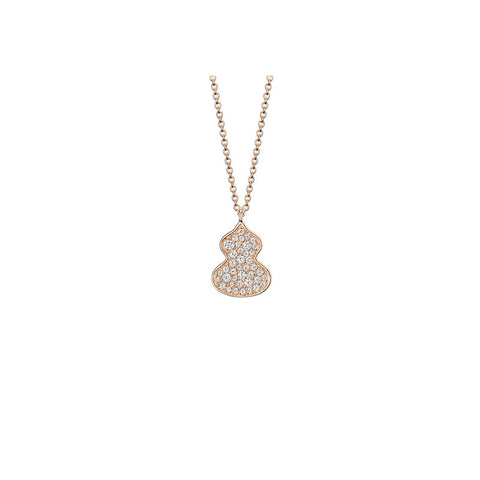 Qeelin Petite Wulu Necklace-Qeelin Petite Wulu Necklace - WU-NL0018B-RGD - Qeelin Petite Wulu Necklace in 18 karat rose gold with pavé diamonds on chain.