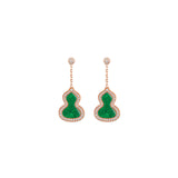 Qeelin Small Wulu Earrings-Qeelin Small Wulu Earrings - WU-030-SER-RGDGJE - 18 karat rose gold small wulu earrings with diamonds and jade