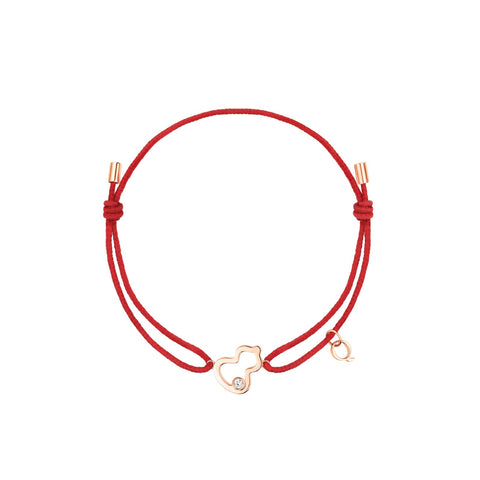 Qeelin Wulu Bracelet on Red Cord-Qeelin Wulu Bracelet on Red Cord - WU-040-XQRCBL-RGD