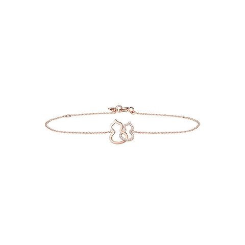 Qeelin Wulu Bracelet - 18 karat rose gold with diamonds double wulu bracelet.