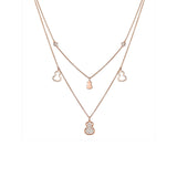 Qeelin Wulu Necklace-Qeelin Wulu Necklace - Qeelin wulu double row necklace is 18 karat rose gold with diamonds.