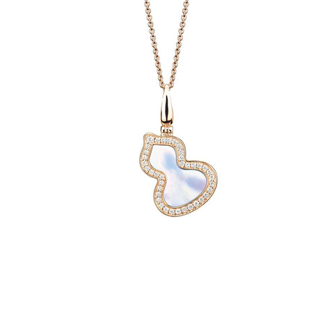 Qeelin Wulu Small Pendant-18 karat rose gold mother-of-pearl and diamond wulu pendant.