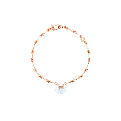 Qeelin Yu Yi Bracelet-Qeelin Yu Yi Bracelet - YY-040-BL-RGDMOP - Yu Yi bracelet in 18K rose gold with diamonds and mother of pearl