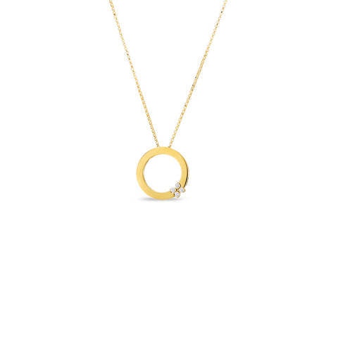 Roberto Coin Circle of Life Flower Necklace-Roberto Coin Circle of Life Flower Necklace - 8883002AXCHX