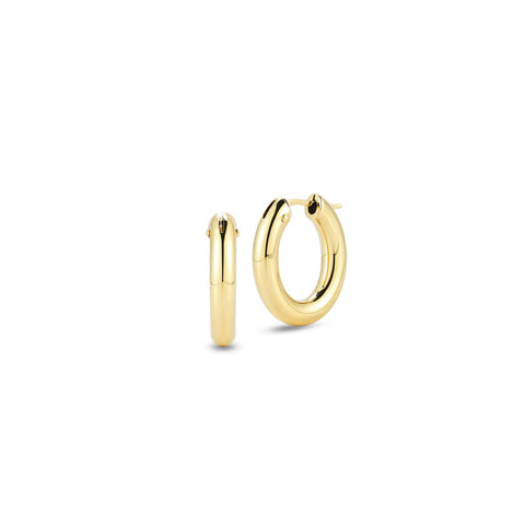 Roberto Coin Perfect Gold Hoop Earrings-Roberto Coin Perfect Gold Hoop Earrings - 210008AYER00 - Roberto Coin Perfect Gold Hoop Earrings in 18 karat yellow gold.