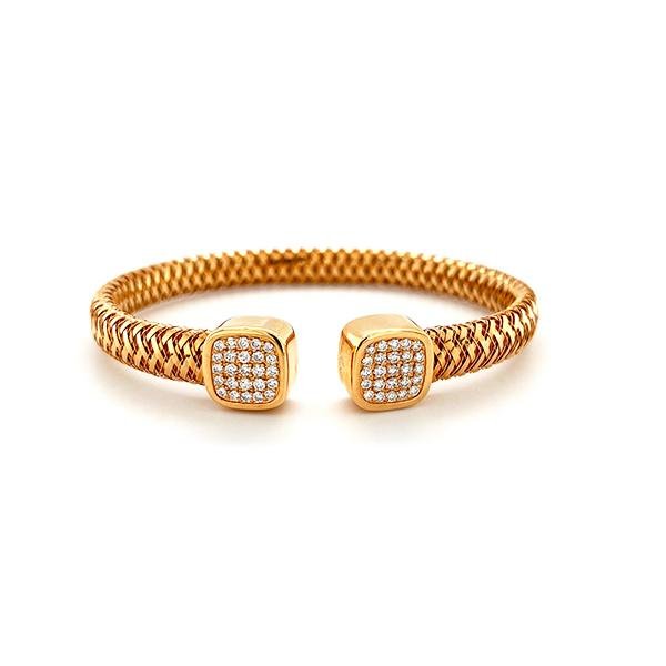 Roberto Coin Portofino 2 Row Diamond Bangle Bracelet