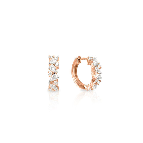 Rose Gold Diamond Earrings-Rose Gold Diamond Earrings - IEI00304RB