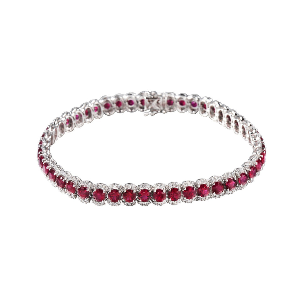Ruby and Diamond Bracelet-Ruby and Diamond Bracelet - RBNEL00166