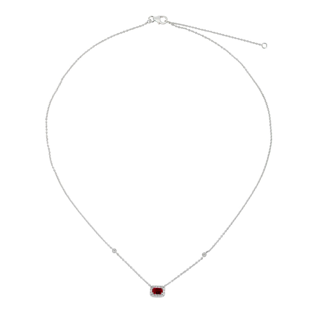 Ruby and Diamond Necklace-Ruby and Diamond Necklace - RNNEL00232