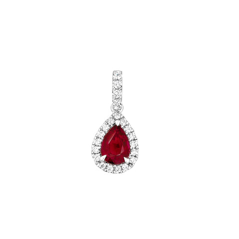 Ruby and Diamond Pendant and Chain-Ruby and Diamond Pendant and Chain - RNNEL00190