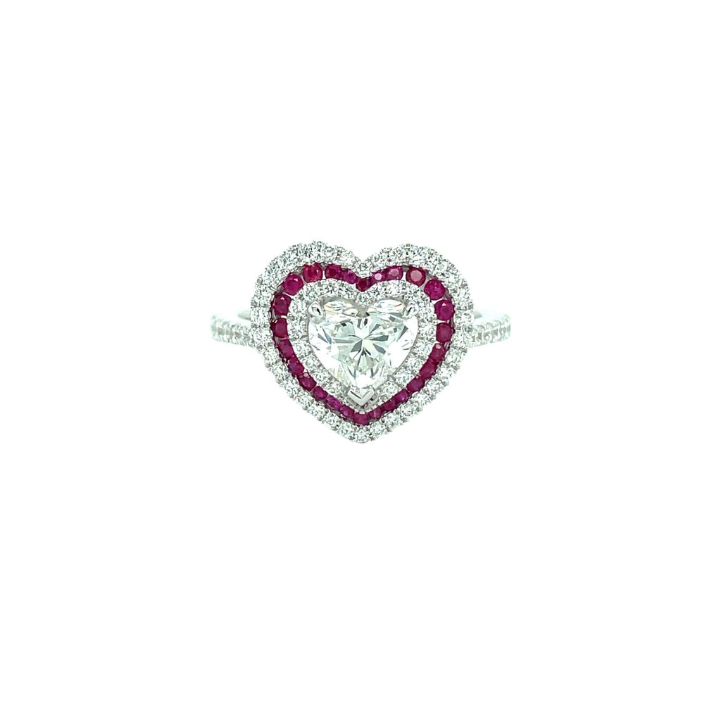 Ruby Diamond Heart Ring-Ruby Diamond Heart Ring - RRUJD00232