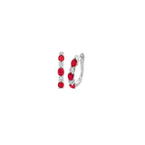 Ruby Diamond Hoop Earrings-Ruby Diamond Hoop Earrings - E6373-R