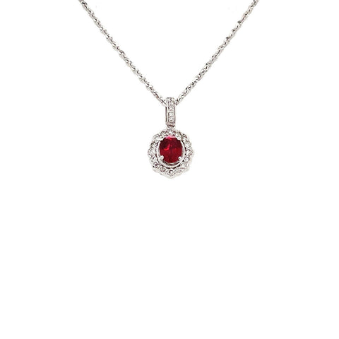 Ruby Diamond Necklace-Ruby Diamond Necklace - RNEDW00349