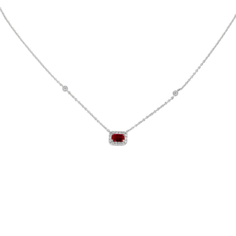 Ruby Diamond Necklace-Ruby Diamond Necklace - RNNEL00224