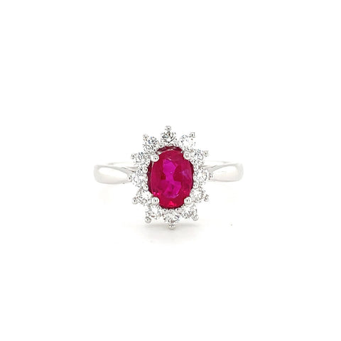Ruby Diamond Ring-Ruby Diamond Ring - RREDW00414