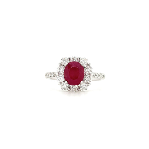 Ruby Diamond Ring-Ruby Diamond Ring - RREDW00422
