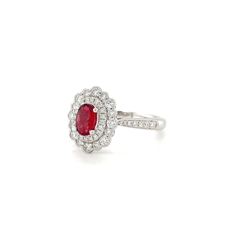 Ruby Diamond Ring-Ruby Diamond Ring - RREDW00430