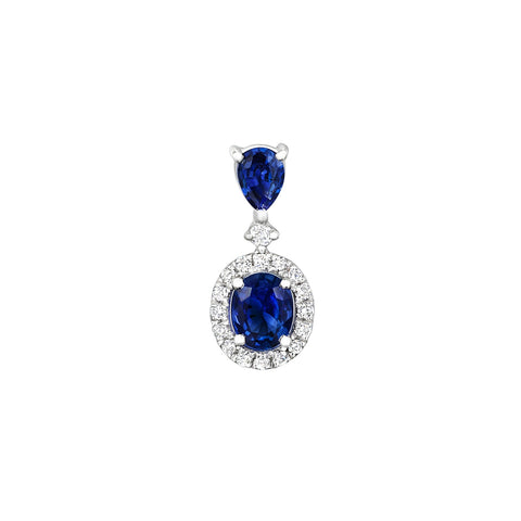 Sapphire Diamond Pendant and Chain-Sapphire and Diamond Pendant and Chain - SNNEL00216