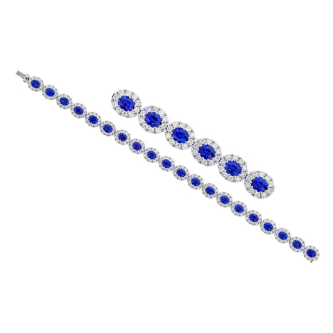 Sapphire Diamond Bracelet-Sapphire Diamond Bracelet - B6660-S