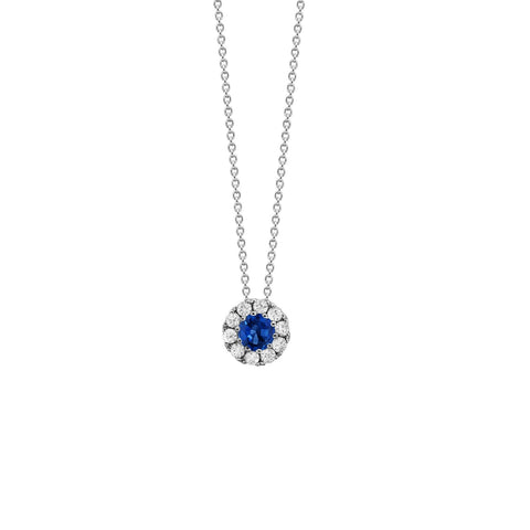Sapphire Diamond Necklace-Sapphire Diamond Necklace - P6651-S