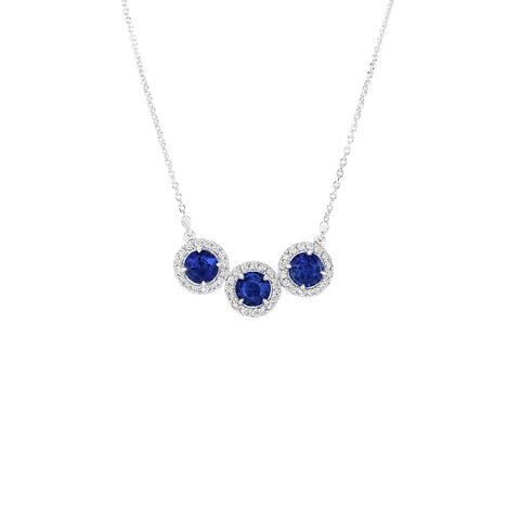Sapphire Diamond Necklace-Sapphire Diamond Necklace - SNNEL00182