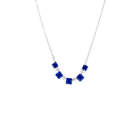 Sapphire Diamond Necklace-Sapphire Diamond Necklace - SNNEL00208