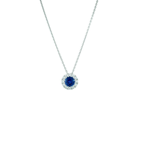 Sapphire Diamond Necklace-Sapphire Diamond Necklace - SNSPK00166
