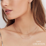 Shy Creation Diamond Bar Necklace-Shy Creation Diamond Bar Necklace - SC55001291