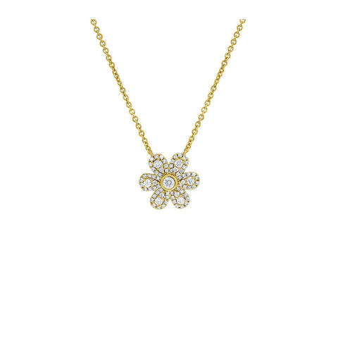 Shy Creation Diamond Flower Necklace-Shy Creation Diamond Flower Necklace - SC55005678