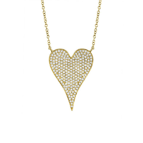 Shy Creation Diamond Heart Necklace-Shy Creation Diamond Heart Necklace - SC55002482 - Shy Creation Diamond Heart Necklace in 14 karat yellow gold with diamonds totaling 0.43 carats.
