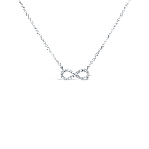 Shy Creation Diamond Infinity Necklace-Shy Creation Diamond Infinity Necklace - SC55001538V3 - Shy Creation Diamond Infinity Necklace in 14 karat white gold.