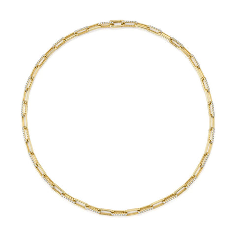 Shy Creation Diamond Paper Clip Necklace - SC55021878V2Z18