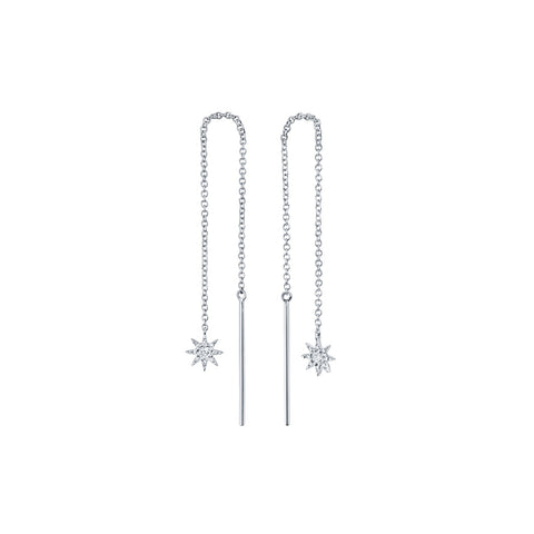 Shy Creation Diamond Star Threader Earrings-Shy Creation Diamond Star Threader Earrings - SC55005843