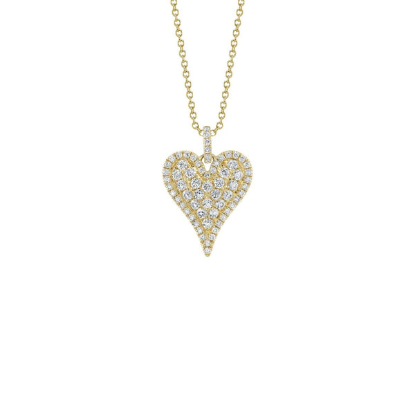 14 Karat White Gold 0.17 Carat Diamond Heart Necklace