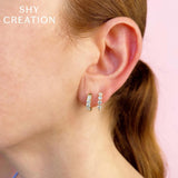 Shy Creation Kate Diamond Octagon Huggie Earrings-Shy Creation Kate Diamond Octagon Huggie Earrings - SC55023112