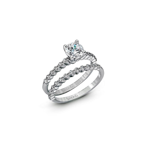 Simon G Diamond Engagement Ring Mounting and Wedding Band Set-Simon G Diamond Engagement Ring Mounting and Wedding Band Set -