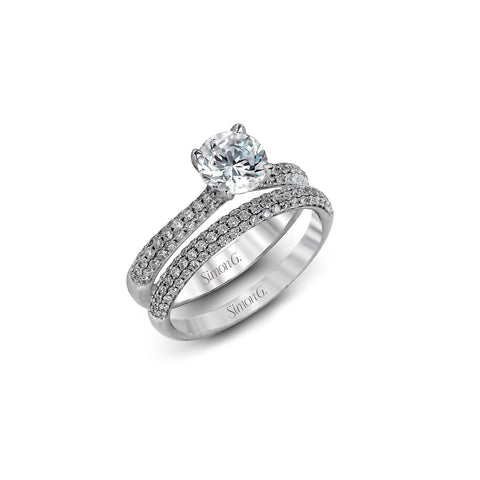 Simon G Diamond Engagement Ring Mounting and Wedding Band Set-Simon G Diamond Engagement Ring Mounting and Wedding Band Set -