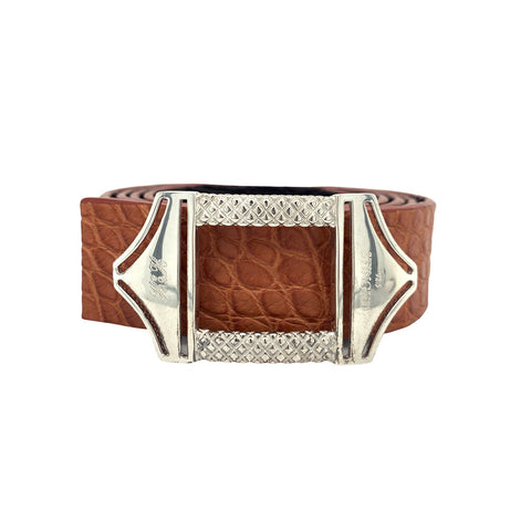 Sting HD Brown Belt with Silver Buckle -