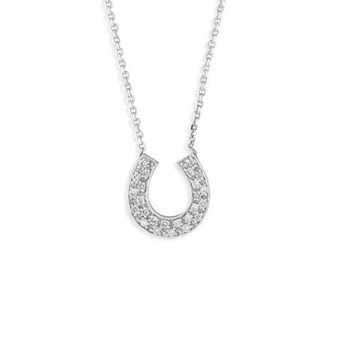 Sydney Evan Horseshoe Diamond Necklace-Sydney Evan Horseshoe Diamond Necklace -