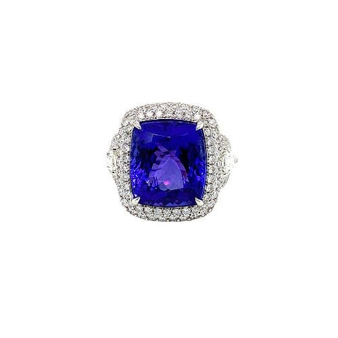Tanzanite Diamond Ring-Tanzanite Diamond Ring -
